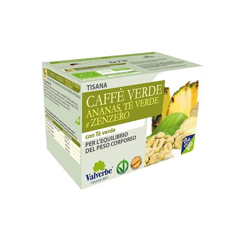 Tisana Caffè Verde, Ananas, Tè Verde e Zenzero - Valverbe